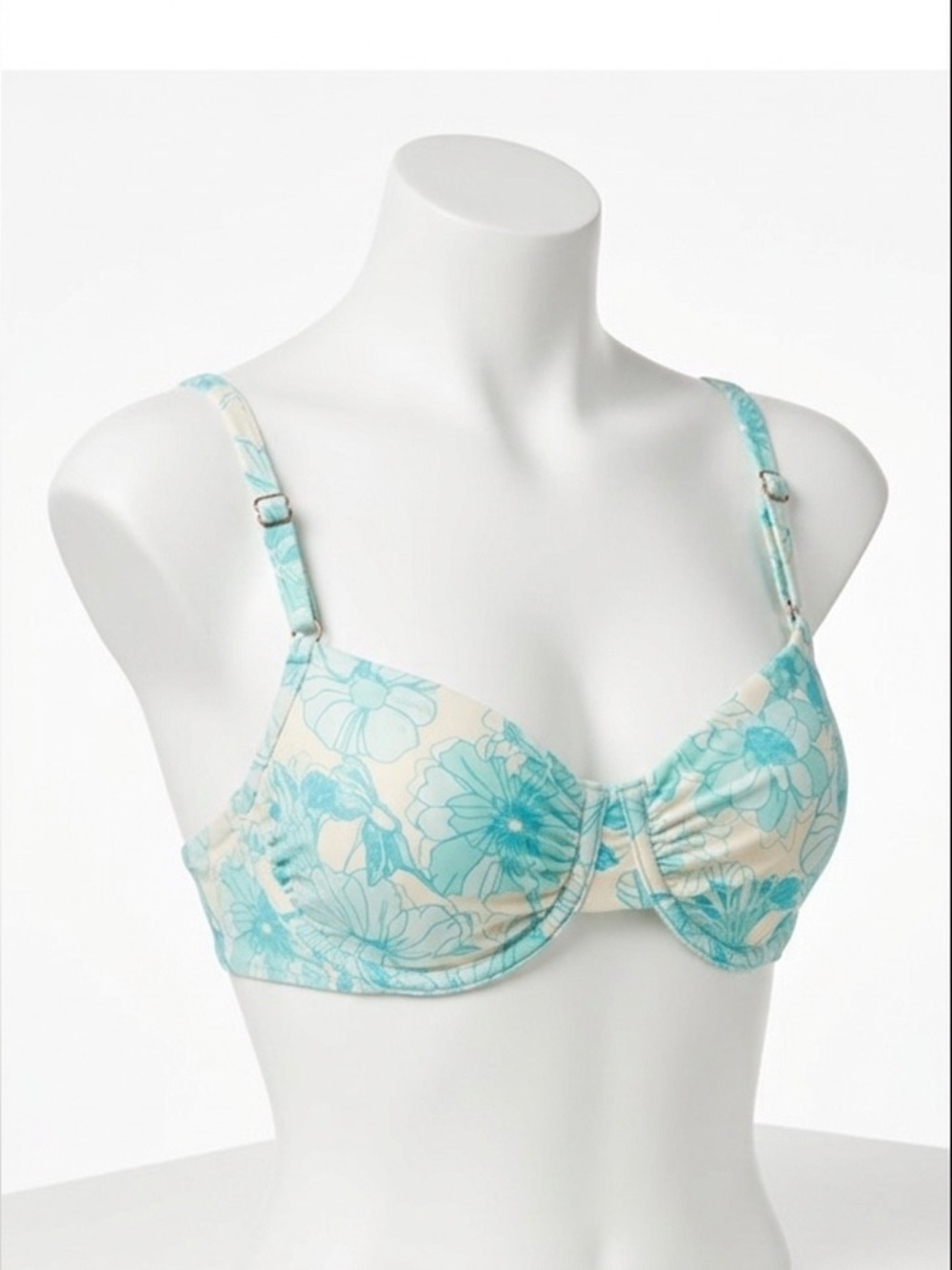 Shade & Shore Floral Underwire Bikini Top Cottagecore Coquette Coastal Size 32B